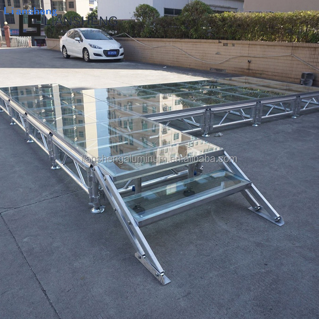 Höhenverstellbare transparente Platte, transparente Acrylplatte, 4 x 4 Fuß Bühne