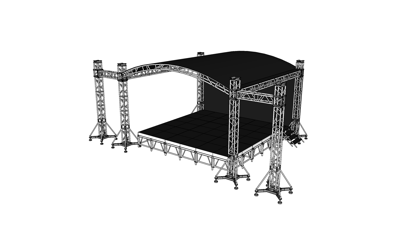 Aluminium-Flat-Top-Aluminium-Beleuchtungsträger für den Außenbereich, Display, Modenschau, Event, Bühne, Podium, Konzert