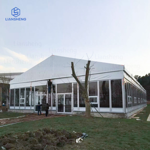 Heißer Verkauf Aluminium Rahmen Outdoor Zelt Wasserdicht Winddicht Custom Zelt Arc Top Glas Wand Ausstellung Business Zelt