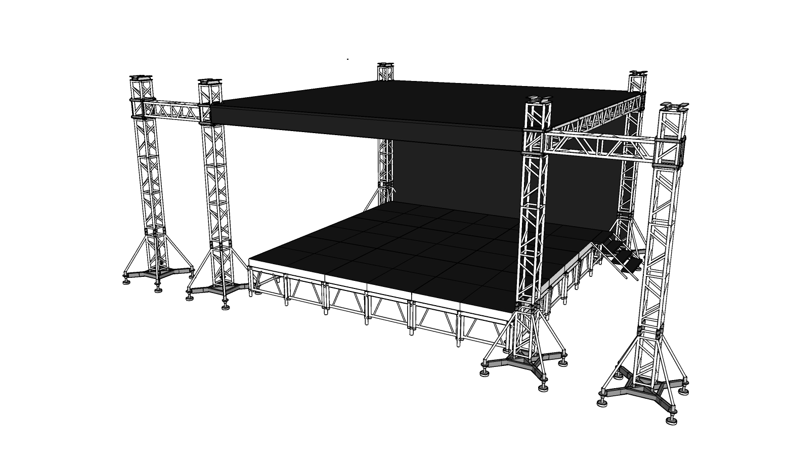 Aluminium-Flat-Top-Aluminium-Beleuchtungsträger für den Außenbereich, Display, Modenschau, Event, Bühne, Podium, Konzert