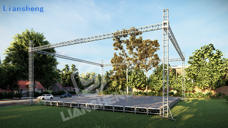 Heißer Verkauf Outdoor-Konzertbeleuchtung Truss Stand Aluminium Show Konzert Bühne Podium mit Truss Lifting System