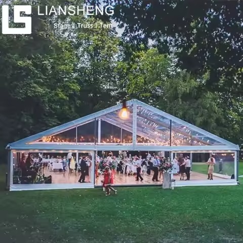 Robustes A-Frame-Zelt mit PVC-Glasseitenwänden und Aluminiumstangen für Industrie- und Eventanwendungen