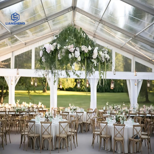  Luxus-Party-Hochzeitszelt im Freien, transparente Messe-Lager-Pagode zum Verkauf, Spannweite 20 x 30 m für Veranstaltung