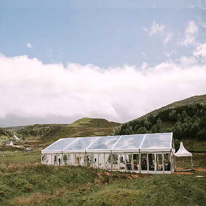 Winddichtes Partyzelt aus Glas mit Aluminiumrahmen, feuerhemmendes Partyzelt, Großhandel, weißes Event-Festzelt mit robuster Seitenwand