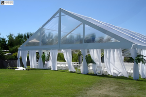 Schwarzer Rahmen, transparente PVC-Abdeckung, Aluminiumlegierung, Atriumzelt, Hochzeitsfestzelt für 100–500 Personen, Outdoor-Event
