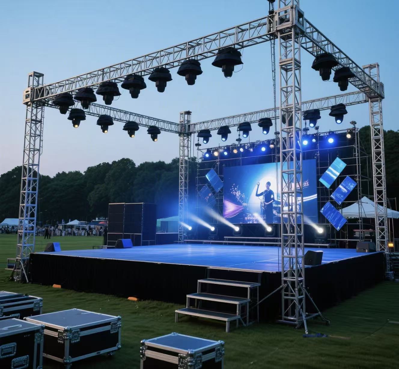 Aluminium-Eventbühne mit Beleuchtungsträger für Show- und Ausstellungsstand