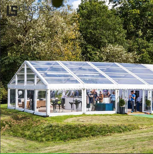 20 x 40 Outdoor-Hochzeitszelt mit Aluminiumrahmen, transparent