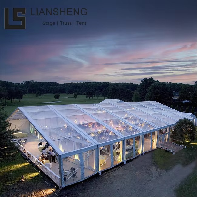 Hochzeits-Partyzelt aus Aluminiumlegierung mit durchsichtiger Abdeckung für 100 300 500 Personen