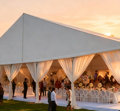 [Cloud Hall-Serie] 20 x 50 m großes exklusives Hochzeitszelt – sanftes Licht wie ein Pinsel nutzen, um eine ungestörte Romantik zu weben