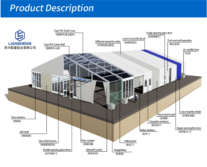 Romantisches, hochwertiges Hochzeitszelt im Freien