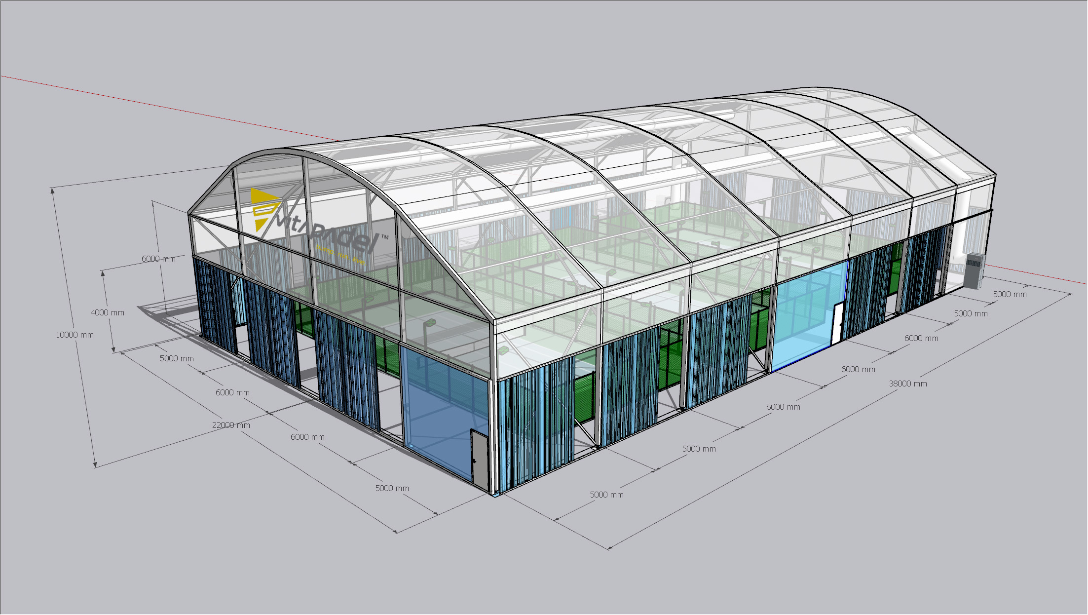  Großes, hochwertiges Outdoor-Schwimmzelt, Tenniszelt, Basketballzelt, Padelzelt, Fußballzelt für den Wettkampf