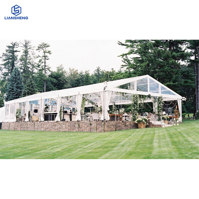 Hochwertiges transparentes Hochzeits-Party-Event-Zelt mit 300 Sitzplätzen aus Aluminiumrahmen 