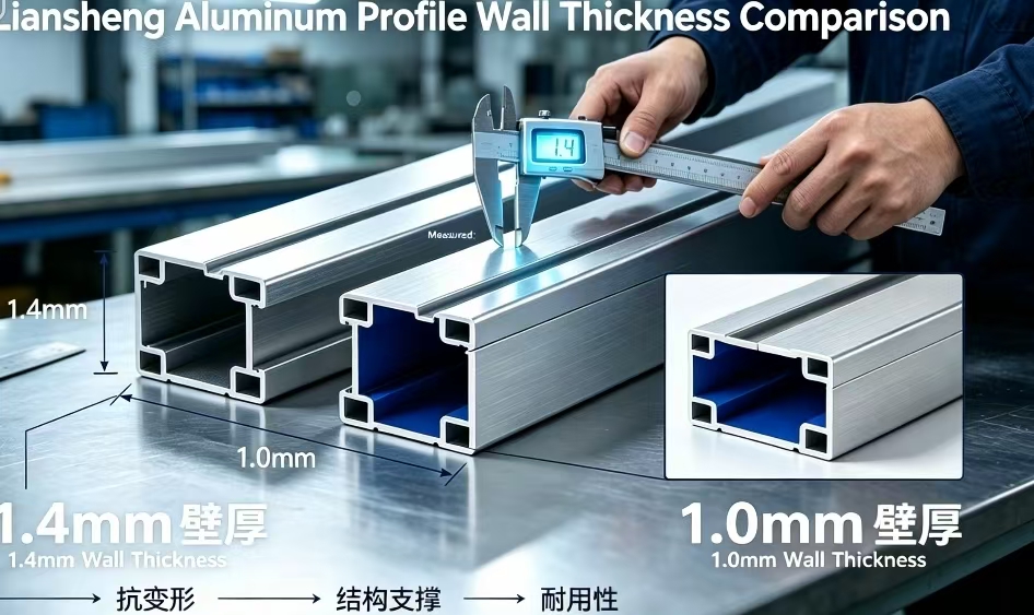 Liansheng Aluminium-Zeltprofil, Nennwandstärke als Endergebnis, keine Dickenreduzierung